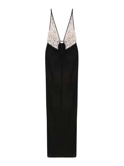 ELISABETTA FRANCHI VESTIDO MIDI - NEGRO