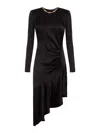 Elisabetta Franchi Chain-embellished Asymmetric Crepe Dress In Black