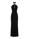Elisabetta Franchi Knotted Back Halter Neckline Floor-length Dress In Black