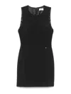 Elisabetta Franchi Floral-charm Crepe Mini Dress In Black