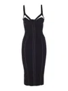 Elisabetta Franchi Adjustable Straps Bustier Cut-out Midi Pencil In Black