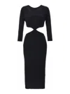 Elisabetta Franchi Ribbed Dress With Jewel Detail In Black