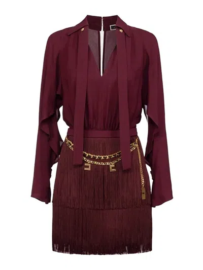 ELISABETTA FRANCHI VESTIDO MIDI - ROJO