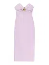 Elisabetta Franchi Draped Bustier Midi Dress With Gold Metal Detail