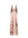 Elisabetta Franchi Red Carpet Dress In Silk Georgette Fabric And Embroidered Lace