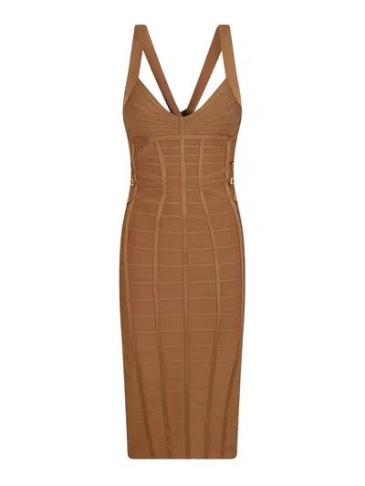 Elisabetta Franchi Vestido Midi - Beis In Brown