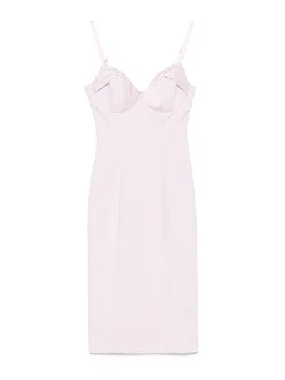 ELISABETTA FRANCHI SATIN-BOW CREPE MIDI DRESS