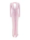 Elisabetta Franchi V-neck Maxi Dress In Nude & Neutrals