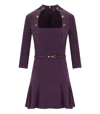 Elisabetta Franchi Purple Dress With Buttons In Violet