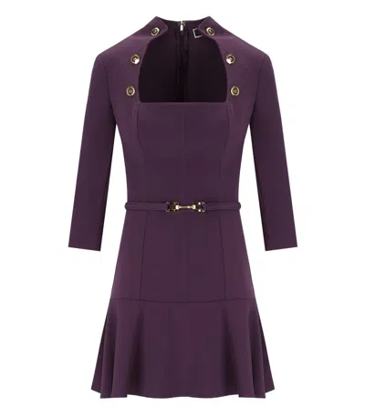 ELISABETTA FRANCHI ELISABETTA FRANCHI PURPLE DRESS WITH BUTTONS