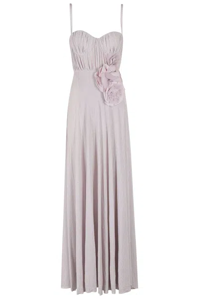 ELISABETTA FRANCHI VIOLET VISCOSE MAXI DRESS
