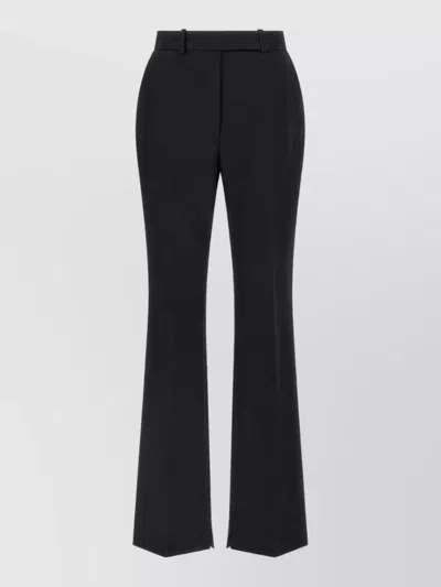 Elisabetta Franchi Virgin Wool High-rise Flared Suit Trousers In Black