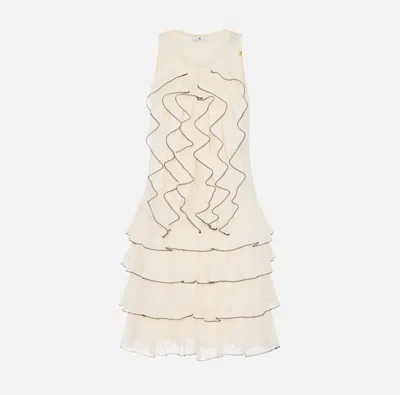 Elisabetta Franchi Viscosa Dress In Neutral