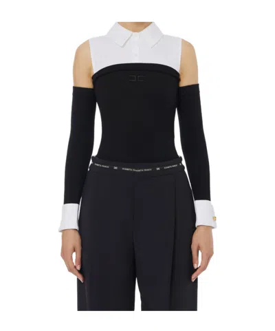 Elisabetta Franchi Viscose And Cotton Poplin Knit Bodysuit