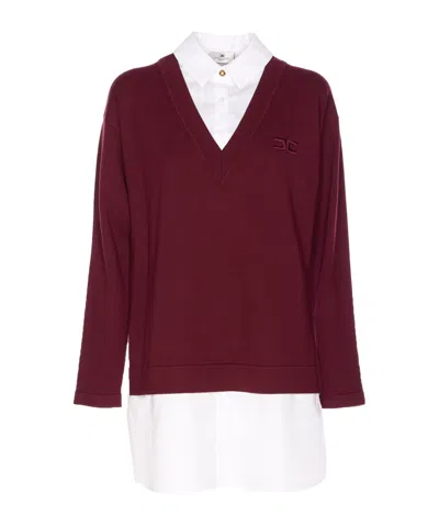 Elisabetta Franchi Viscose And Cotton Poplin Knit Dress In Brown