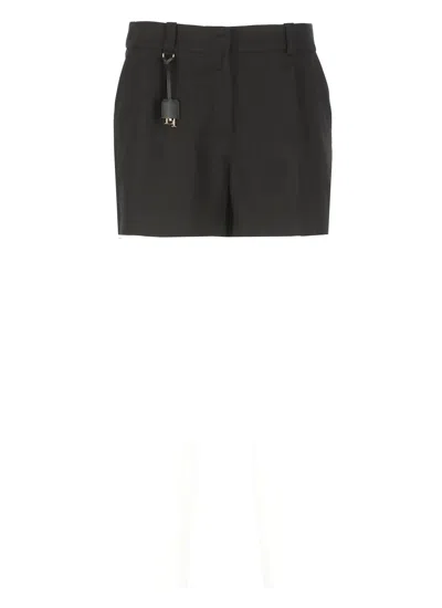 Elisabetta Franchi Viscose And Linen Bermuda Shorts In Black