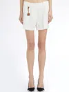 Elisabetta Franchi High-waisted Shorts Featuring Front Pleats In White
