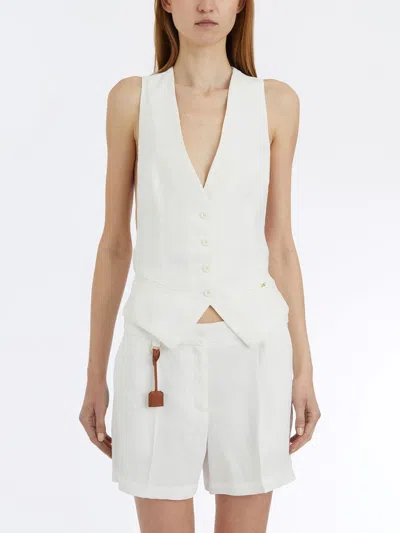 ELISABETTA FRANCHI ELISABETTA FRANCHI VISCOSE AND LINEN VEST