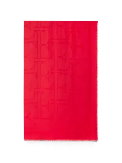 Elisabetta Franchi Viscose And Modal Foulard Scarf In 레드