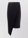Elisabetta Franchi Viscose And Wool Skirt With Asymmetrical Design In Black
