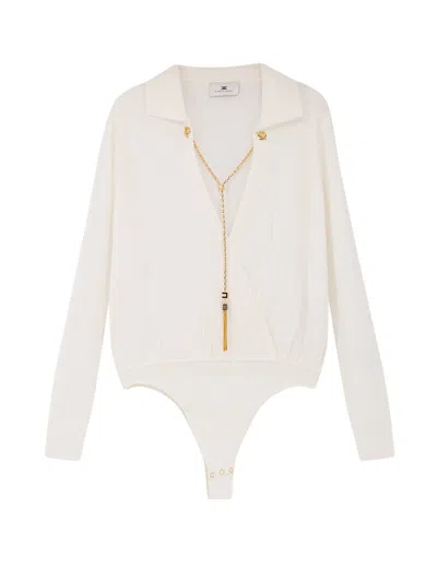 Elisabetta Franchi Viscose Blend Body In Neutral