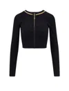Elisabetta Franchi Jewel Zip Puller Cardigan Sweaters And Cardigans Black In Black