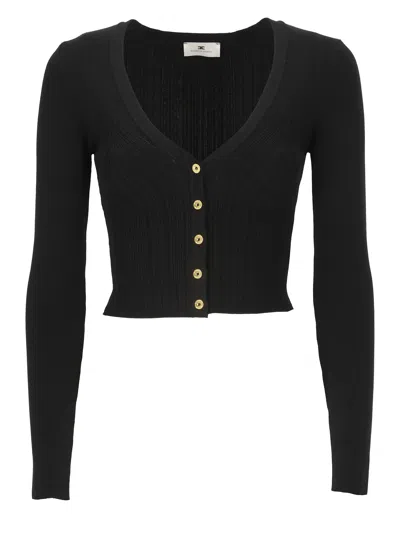 Elisabetta Franchi Viscose Blend Cardigan In Black