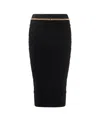 Elisabetta Franchi Chain-embellished Geometric Midi Skirt In Black