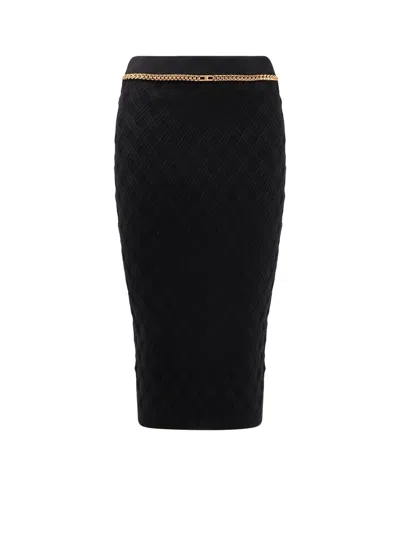 Elisabetta Franchi Viscose Blend Pencil Skirt In Black