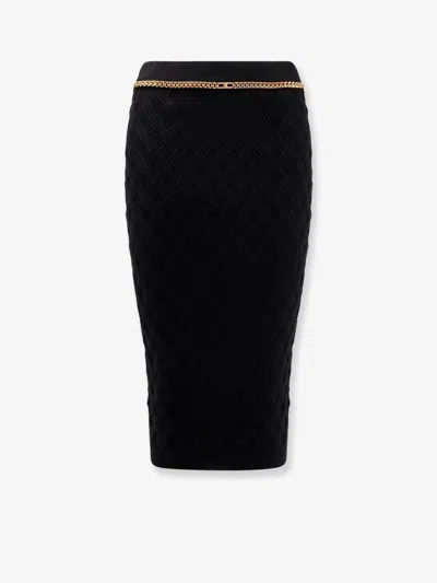 Elisabetta Franchi Viscose Blend Pencil Skirt In Black