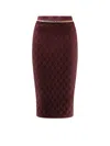 Elisabetta Franchi Viscose Blend Pencil Skirt In Burgundy