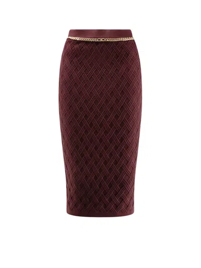 Elisabetta Franchi Viscose Blend Pencil Skirt In Multi