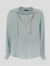 Elisabetta Franchi Acqua Blouse In Acqua