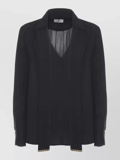Elisabetta Franchi Viscose Blouse Long Sleeves Bow Tie In Multi