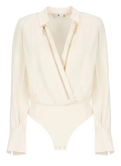 Elisabetta Franchi Viscose Body Shirt In Neutrals