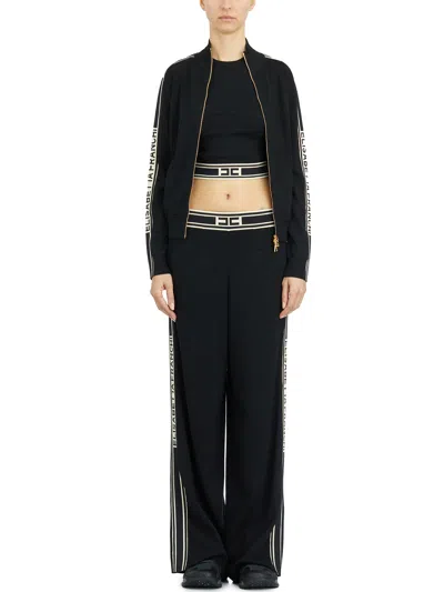 Elisabetta Franchi Viscose Cardigan With Bands In Black