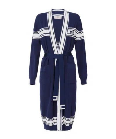 Elisabetta Franchi Viscose Cardigan With Contrasting Bands
