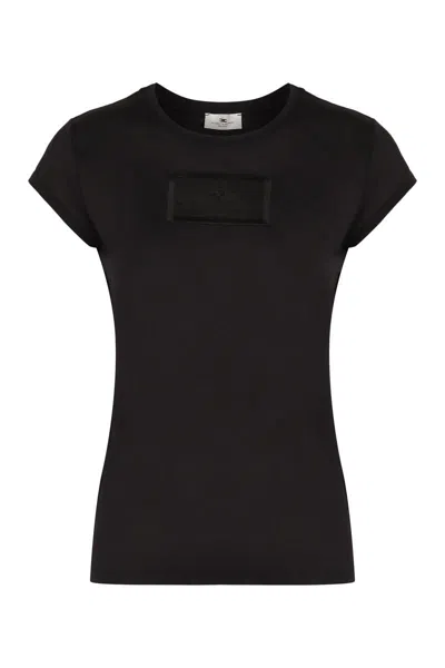 ELISABETTA FRANCHI ELISABETTA FRANCHI VISCOSE CREW-NECK T-SHIRT