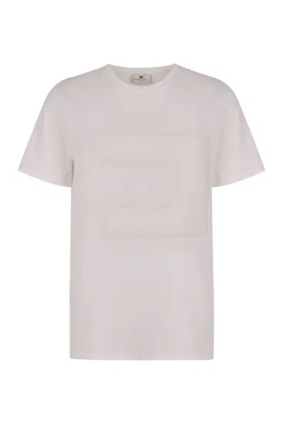 Elisabetta Franchi Viscose Crew-neck T-shirt In Neutral