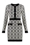 Elisabetta Franchi Chic Viscose Dress With Embellished Buttons In Black