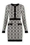 Elisabetta Franchi Chic Viscose Dress With Embellished Buttons In Black