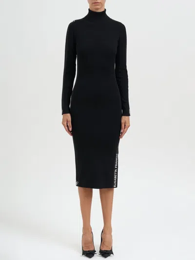 Elisabetta Franchi Viscose Dress With Bands In Blue