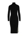 Elisabetta Franchi Viscose Dress With Shiny Stripes - Black In Black