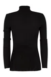 Elisabetta Franchi Black Viscose Yarn Sweater With Logo Details In Black