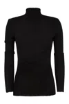 Elisabetta Franchi Black Viscose Yarn Sweater With Logo Details In Black