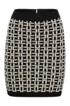 Elisabetta Franchi Viscose Logo Jacquard Miniskirt