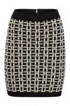 Elisabetta Franchi Viscose Logo Jacquard Miniskirt