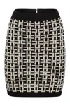 Elisabetta Franchi Women's Viscose Logo Jacquard Miniskirt In Black