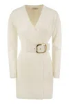 Elisabetta Franchi Women's Viscose Manteau Dress With Maxi Buckle