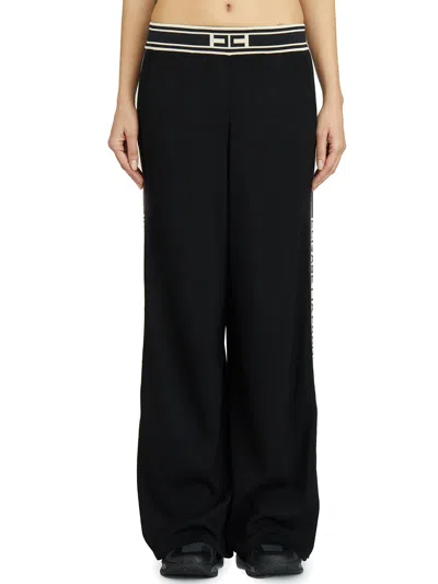 Elisabetta Franchi Viscose Pants With Bands In Black